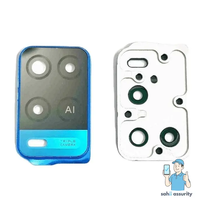 Camera Lens Glass with Frame for Oppo A54 Blue